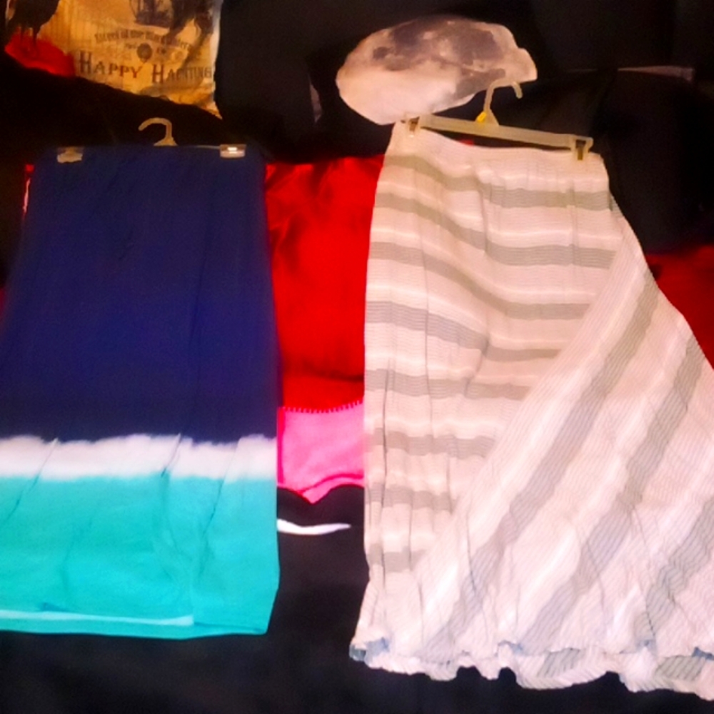 2 long comfortable cotton skirts.
